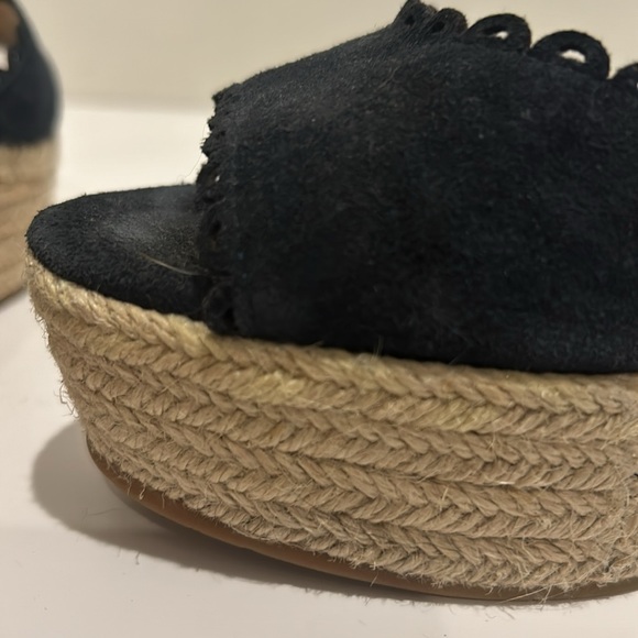 Pelle Moda Raine Platform Espadrille Sandal Midnight Blue Suede size 9 - Picture 2 of 11